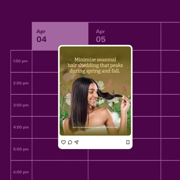 Social media post scheduled on a monthly content calendar