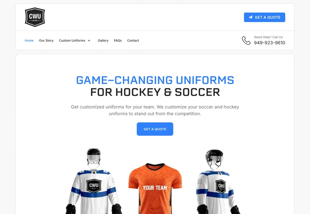 Custom Wide Uniforms example