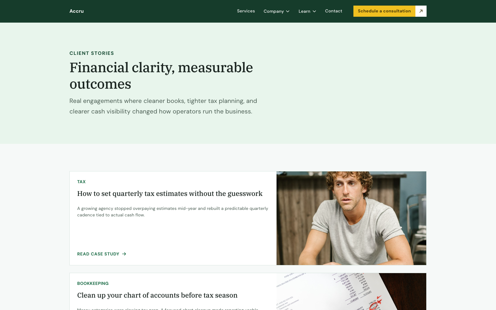Case Studies page