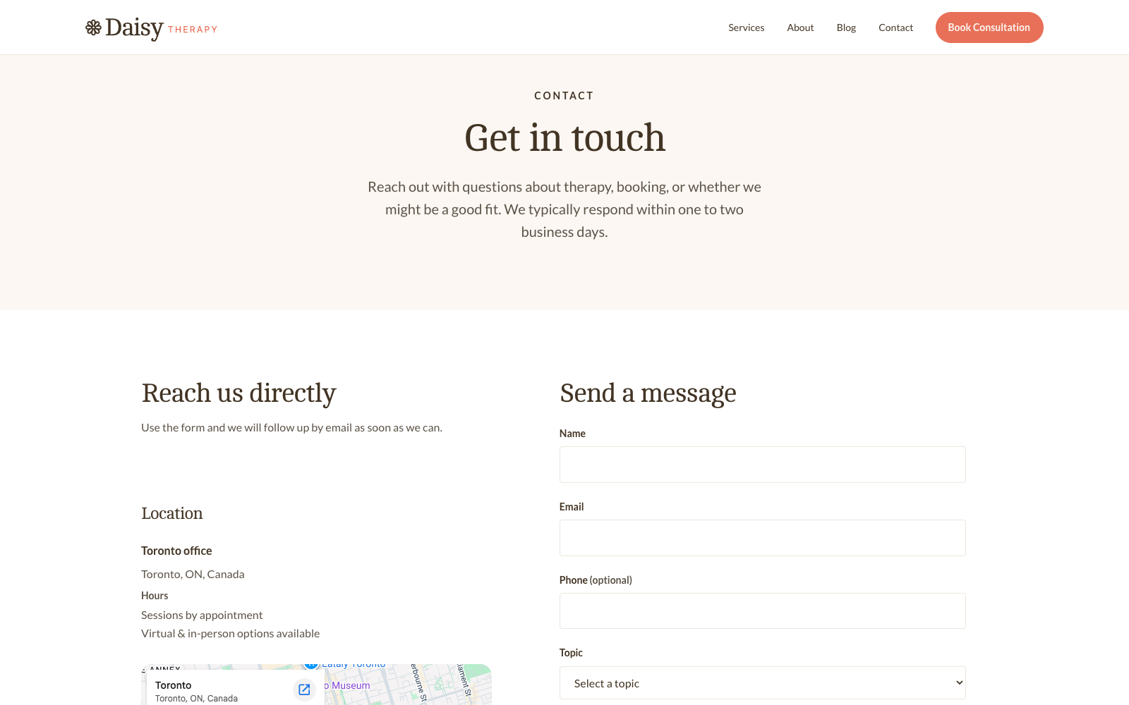Contact page