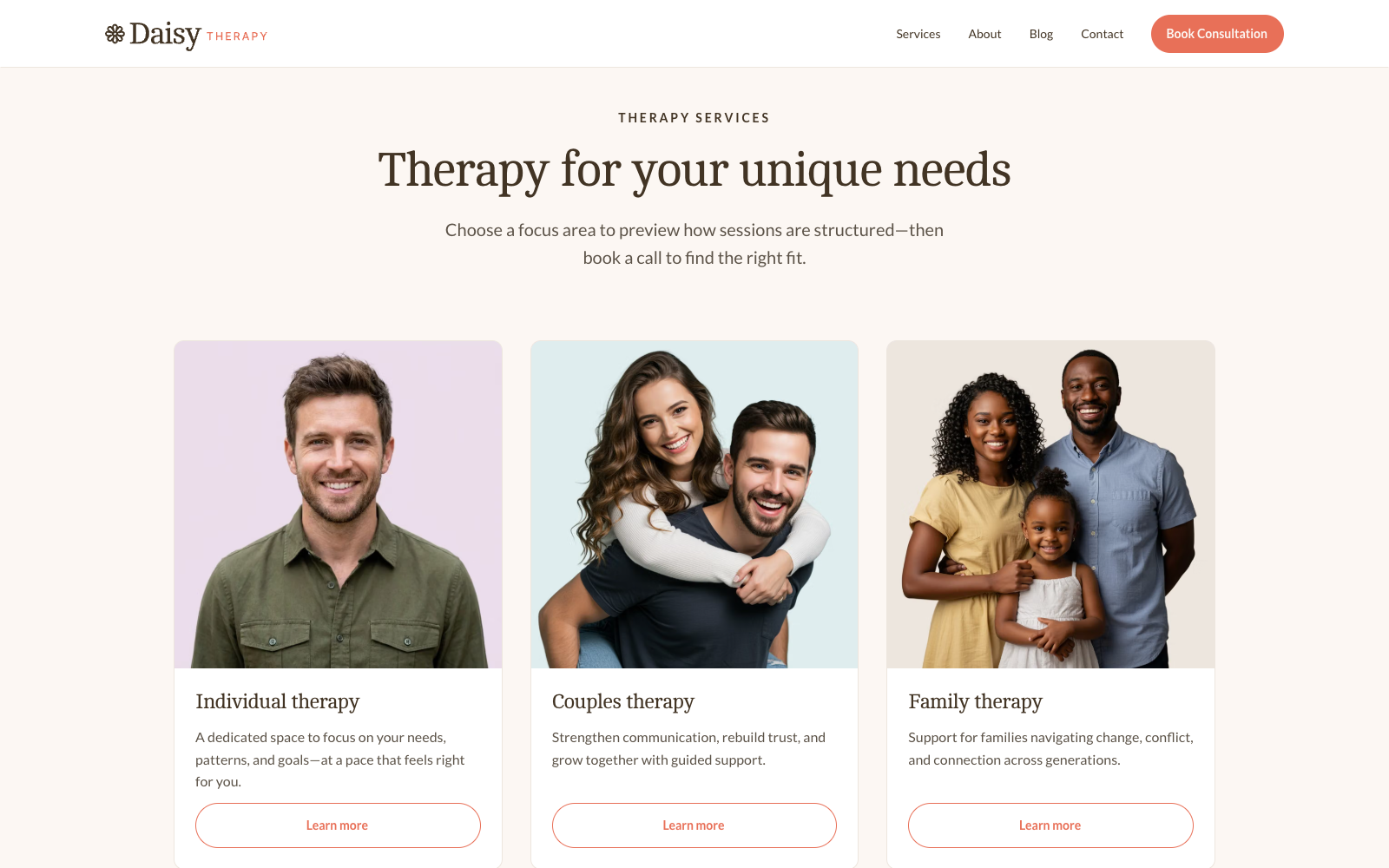 Services page