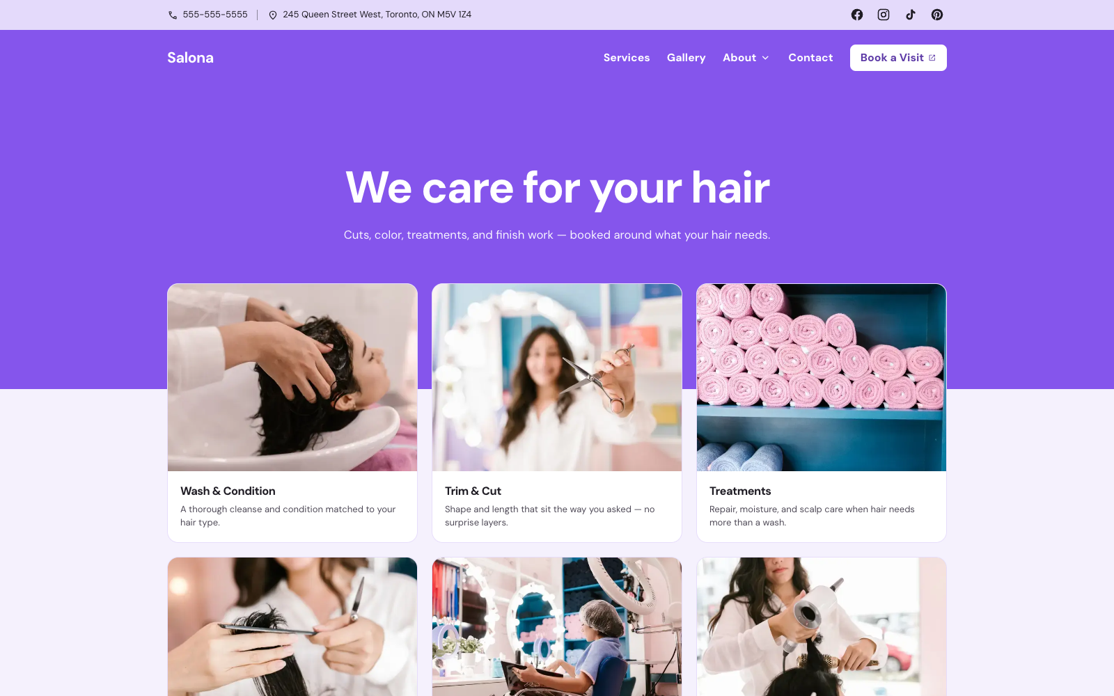 Services page